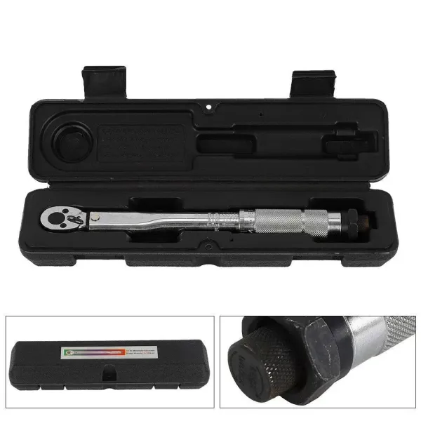 1/4" Torque Wrench, Calibrated Drive, 5-25 Nm, Professional Torque, Adjustable Ratchet, for Auto Repair, with Case