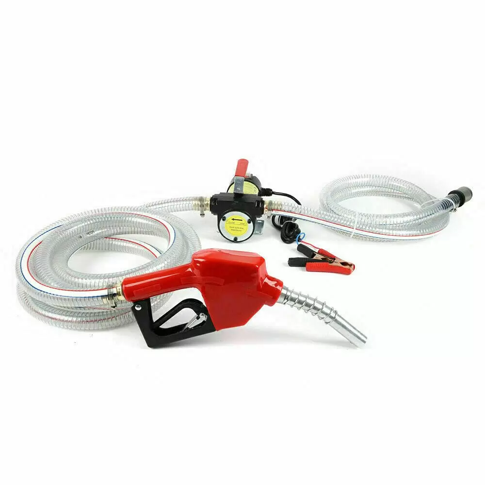 Diesel Pump Oil Transfer Pump 175W Heating Oil Pump Self-Priming Oil Pump With Automatic Gun 50L/Min 3500 RPM (175w 50L/min/PVC outlet hose)