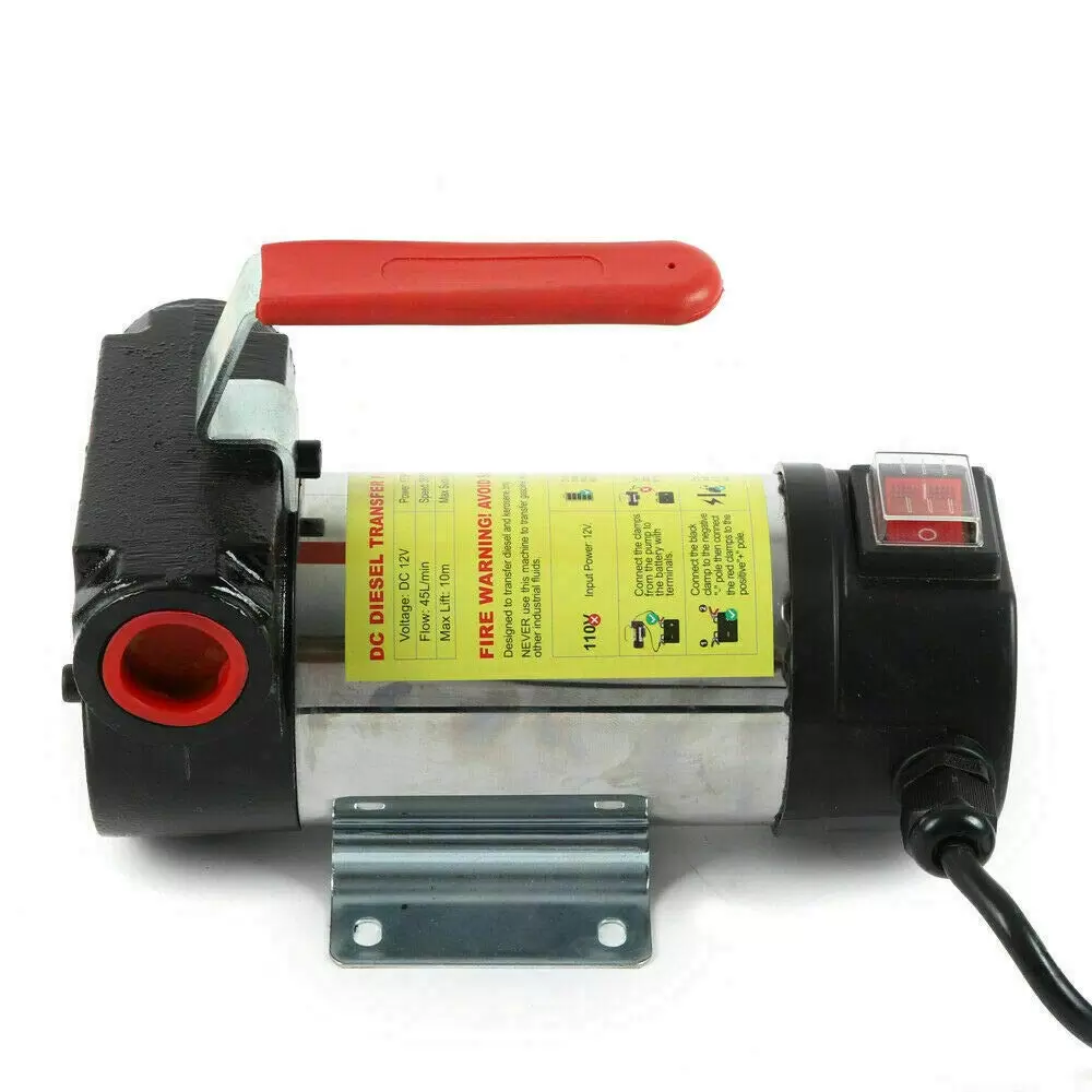 Diesel Pump Oil Transfer Pump 175W Heating Oil Pump Self-Priming Oil Pump With Automatic Gun 50L/Min 3500 RPM (175w 50L/min/PVC outlet hose)