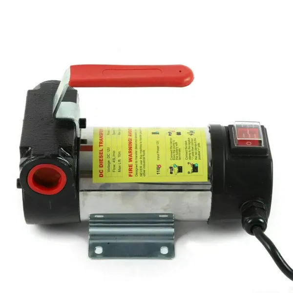 Diesel Pump Oil Transfer Pump 175W Heating Oil Pump Self-Priming Oil Pump With Automatic Gun 50L/Min 3500 RPM (175w 50L/min/PVC outlet hose)