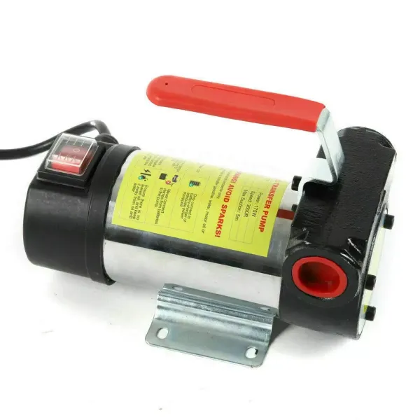 Diesel Pump Oil Transfer Pump 175W Heating Oil Pump Self-Priming Oil Pump With Automatic Gun 50L/Min 3500 RPM (175w 50L/min/PVC outlet hose)