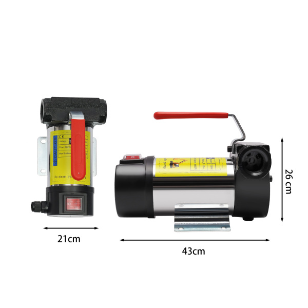 Diesel Pump Oil Transfer Pump 175W Heating Oil Pump Self-Priming Oil Pump With Automatic Gun 50L/Min 3500 RPM (175w 50L/min/PVC outlet hose)