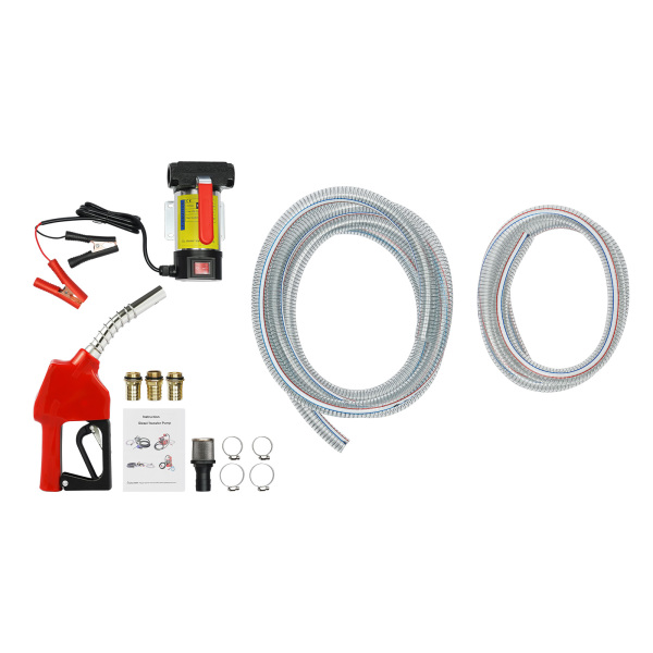 Diesel Pump Oil Transfer Pump 175W Heating Oil Pump Self-Priming Oil Pump With Automatic Gun 50L/Min 3500 RPM (175w 50L/min/PVC outlet hose)