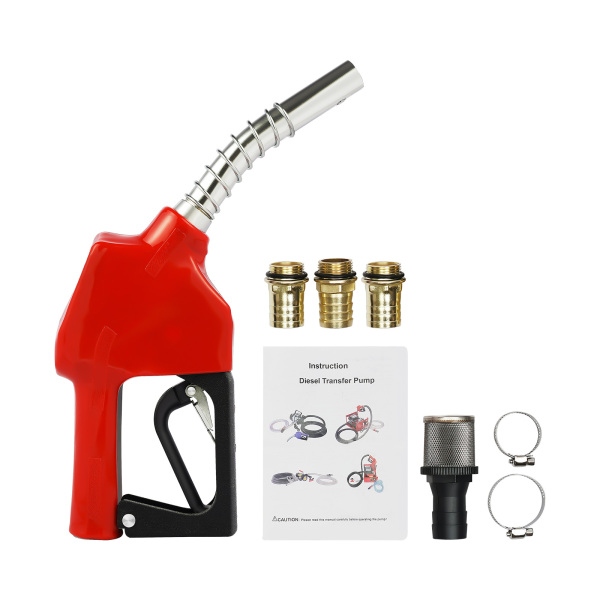 Diesel Pump Oil Transfer Pump 175W Heating Oil Pump Self-Priming Oil Pump With Automatic Gun 50L/Min 3500 RPM (175w 50L/min/PVC outlet hose)
