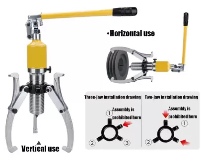 20T Hydraulic Gear Puller, 3 Jaw Hydraulic Gear Puller Kit Jaw Puller Separator