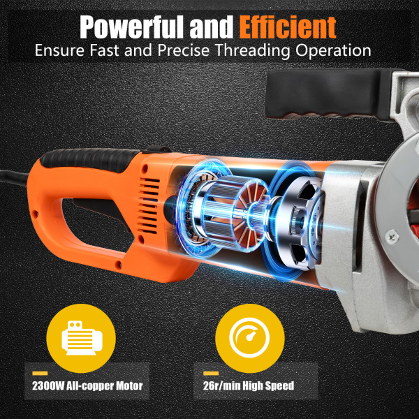 Electric Tapping Kit - 1800W - 50Hz - 2800RPM - Portable Pipe Cutter with 1/2-2"