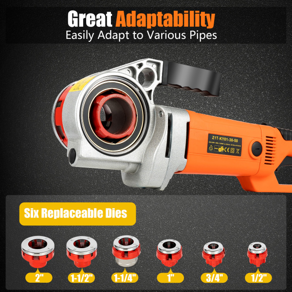 Electric Tapping Kit - 1800W - 50Hz - 2800RPM - Portable Pipe Cutter with 1/2-2"