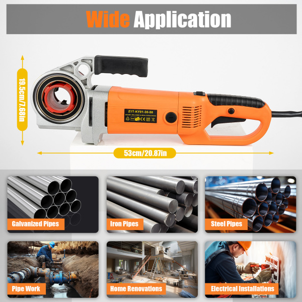 Electric Tapping Kit - 1800W - 50Hz - 2800RPM - Portable Pipe Cutter with 1/2-2"