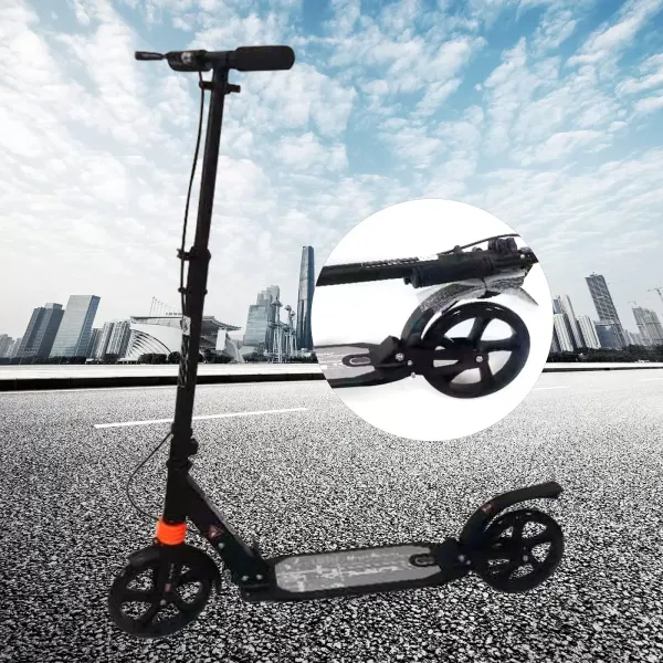 CNCEST Foldable Scooter for Adults up to 100 kg - Adjustable Height (Black)