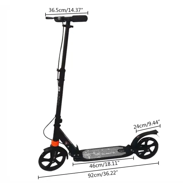 CNCEST Foldable Scooter for Adults up to 100 kg - Adjustable Height (Black) CNCEST Foldable Scooter for Adults up to 100 kg - Adjustable Height (Black)
