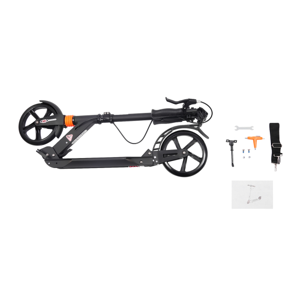 CNCEST Foldable Scooter for Adults up to 100 kg - Adjustable Height (Black)