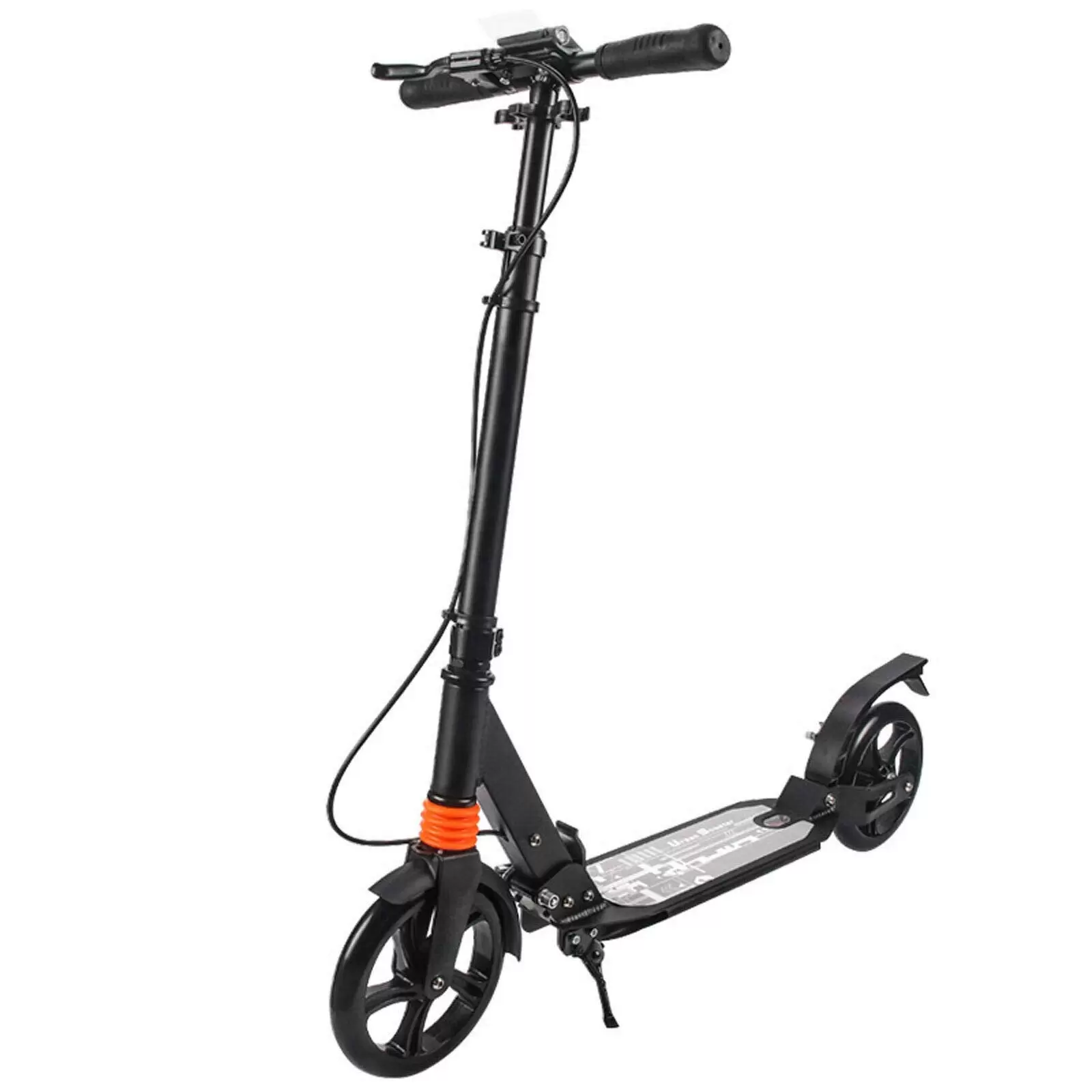 CNCEST Foldable Scooter for Adults up to 100 kg - Adjustable Height (Black)