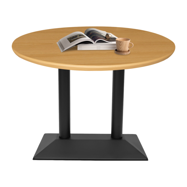 28.35" Table Legs with Double Columns Black Double-leg Table Base Rectangular Base Plate for Bistros Ice Cream Parlors