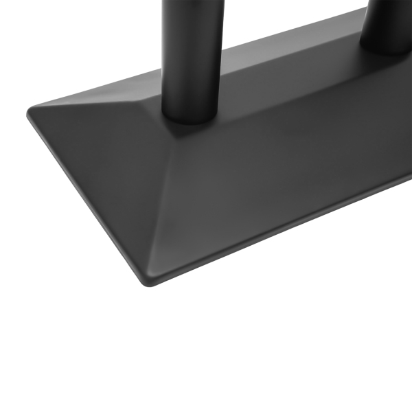 28.35" Table Legs with Double Columns Black Double-leg Table Base Rectangular Base Plate for Bistros Ice Cream Parlors