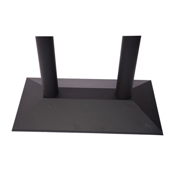 28.35" Table Legs with Double Columns Black Double-leg Table Base Rectangular Base Plate for Bistros Ice Cream Parlors