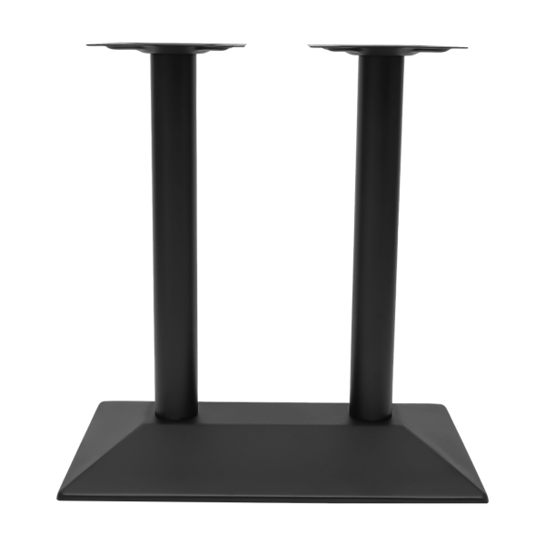 28.35" Table Legs with Double Columns Black Double-leg Table Base Rectangular Base Plate for Bistros Ice Cream Parlors