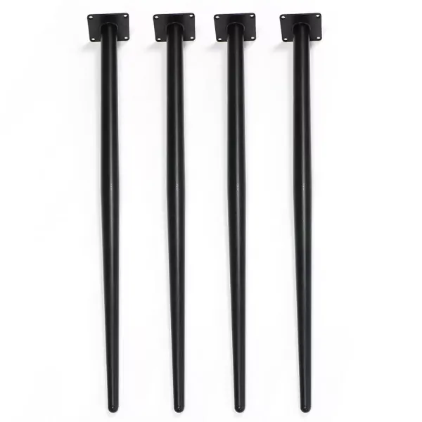 4 x 72 cm Tapered Table Legs Sturdy and Durable Powder Coated Steel Legs Metal Black for Living Room Office Bedroom