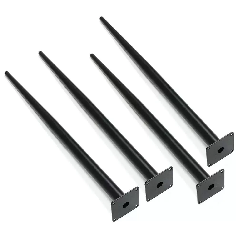 4 x 72 cm Tapered Table Legs Sturdy and Durable Powder Coated Steel Legs Metal Black for Living Room Office Bedroom