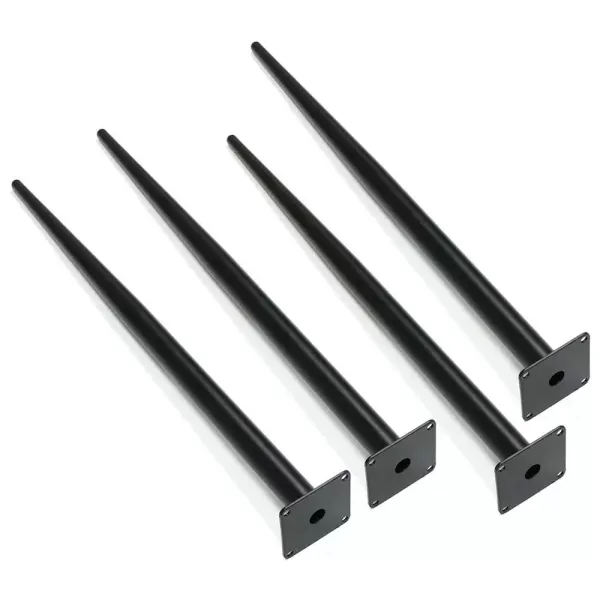 4 x 72 cm Tapered Table Legs Sturdy and Durable Powder Coated Steel Legs Metal Black for Living Room Office Bedroom