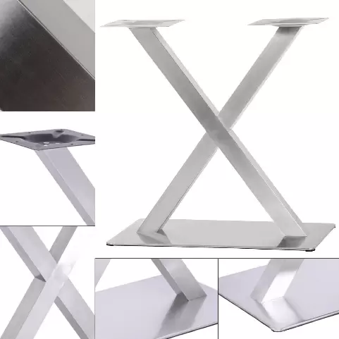 Stainless steel table frame model X base table base bistro table gastro table