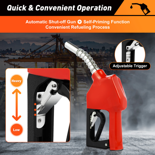 Self-priming Diesel Pump 550 W - Automatic shut-off - Fuel Oil Pump 60 l/min Diesel Pump Diesel Fuel for Vehicles Outdoor Fuel-powered Equipment