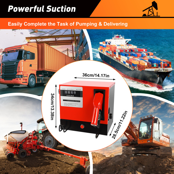 Self-priming Diesel Pump 550 W - Automatic shut-off - Fuel Oil Pump 60 l/min Diesel Pump Diesel Fuel for Vehicles Outdoor Fuel-powered Equipment