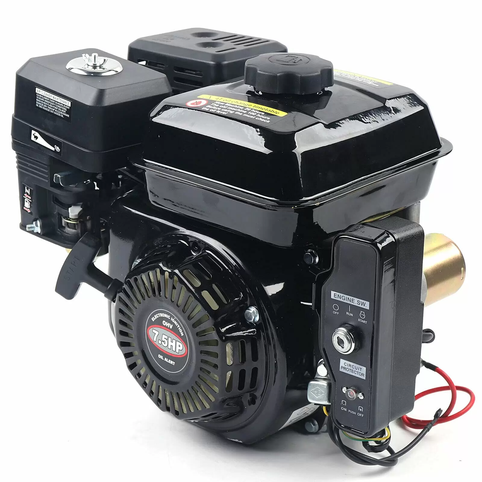 212 cm³ 4-stroke Petrol Engine - 7.5 Hp Ohv Column Engine - Easy Start With Electric Start - 1 Cylinder