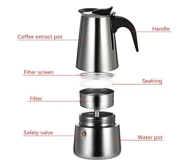 Espresso Maker Coffee Machine Stainless Steel Moka Pot Electric Coffee Maker for 4 Cups 200ml with Electric Stove 220V Espresso Maker Coffee Machine Stainless Steel Moka Pot Electric Coffee Maker for 4 Cups 200ml with Electric Stove 220V