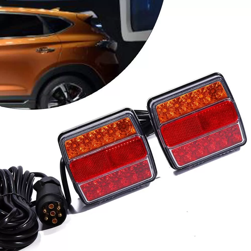 2 Piece LED Tail Light Kit 12V for Car Trailer Tail Light Trailer Lighting Lights 7 Pin Connector