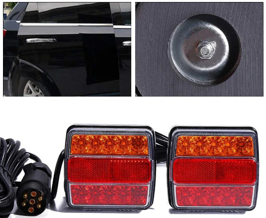 2 Pièces LED Feux Arrière Ensemble feu Arrière 12V pour Voiture Remorque feu Arrière Remorque Éclairage Lumières 7 Broches Connecteur