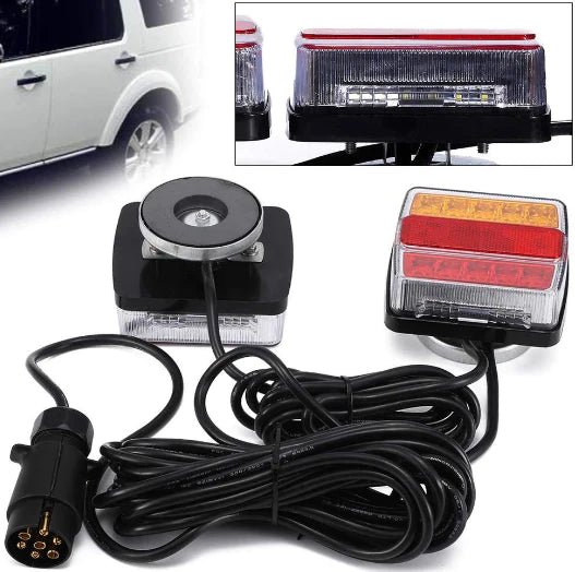 2 Pièces LED Feux Arrière Ensemble feu Arrière 12V pour Voiture Remorque feu Arrière Remorque Éclairage Lumières 7 Broches Connecteur