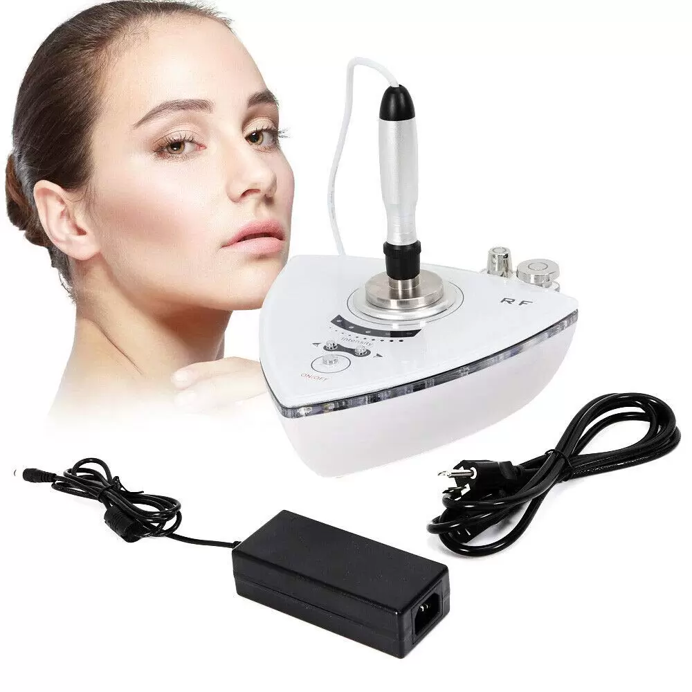 2 MHz RF Radio Frequency for Face and Fine Lines - Improves Skin Elasticity and Structure - White