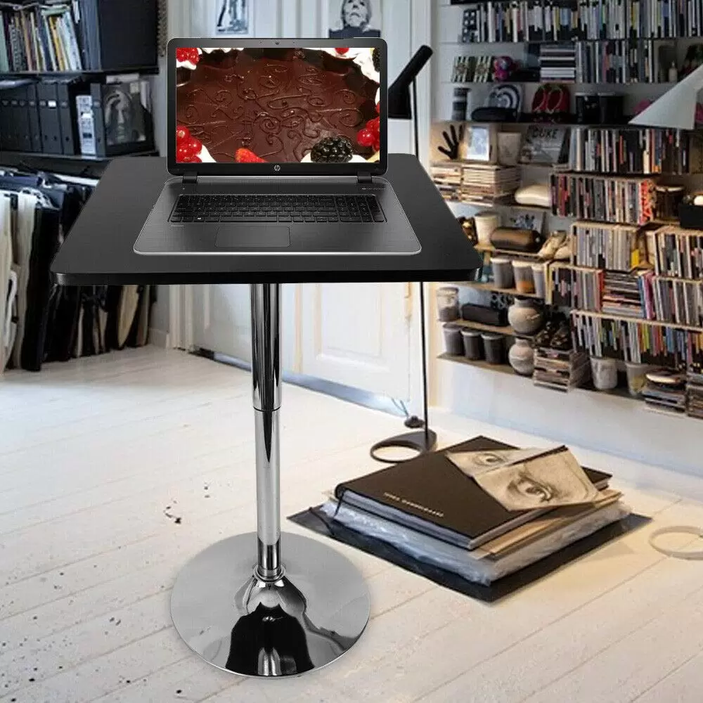 Bristo Square Height Adjustable Bar Table Square Bar Table Used As A Telephone Table Computer Table Tea Table 60*60*45cm Black