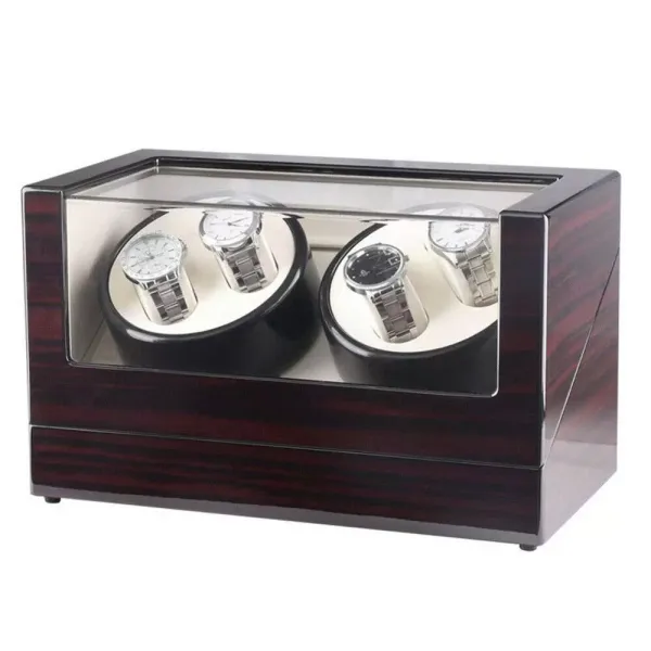 CNCEST Wooden Watch Winder for Automatic Watches - 4 Watch Boxes - Glasses Storage Box - Display with Showcase CNCEST Wooden Watch Winder for Automatic Watches - 4 Watch Boxes - Glasses Storage Box - Display with Showcase
