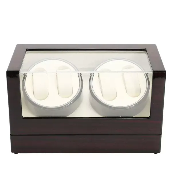 CNCEST Wooden Watch Winder for Automatic Watches - 4 Watch Boxes - Glasses Storage Box - Display with Showcase
