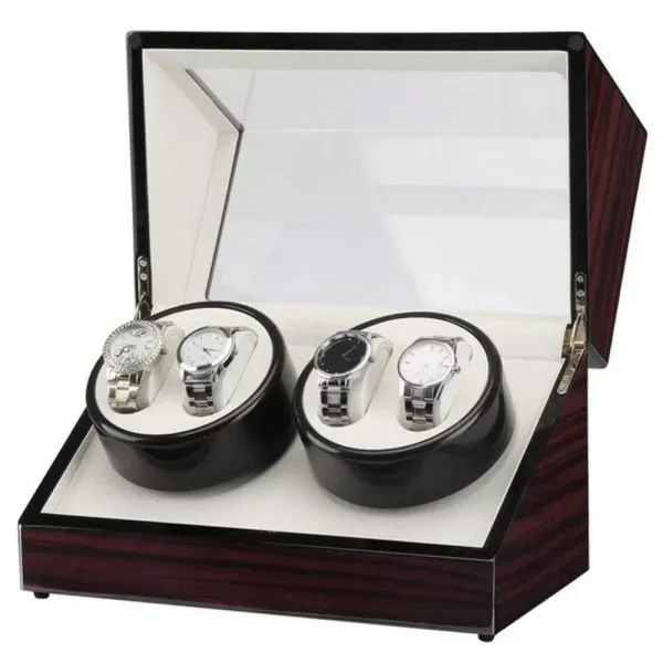 CNCEST Wooden Watch Winder for Automatic Watches - 4 Watch Boxes - Glasses Storage Box - Display with Showcase CNCEST Wooden Watch Winder for Automatic Watches - 4 Watch Boxes - Glasses Storage Box - Display with Showcase