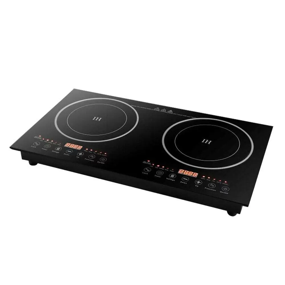 2 x 2200W Cooking Zones Double Induction Hob Electric Double Induction Hob 2 Burner Hotplates Perfect for Camping Socializing  Cooking in Kitchen