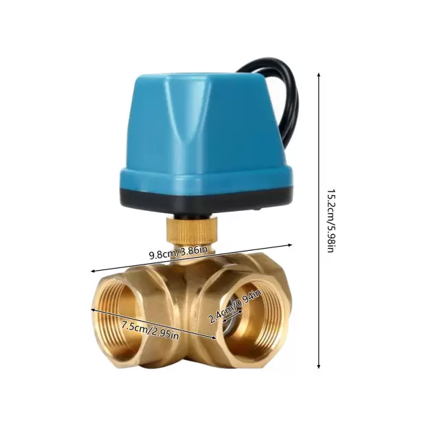 Valve Connection DN32 G1-1/4 6W Electric Ball Brass 3-Way Zone Valve Valve Connection DN32 G1-1/4 6W Electric Ball Brass 3-Way Zone Valve