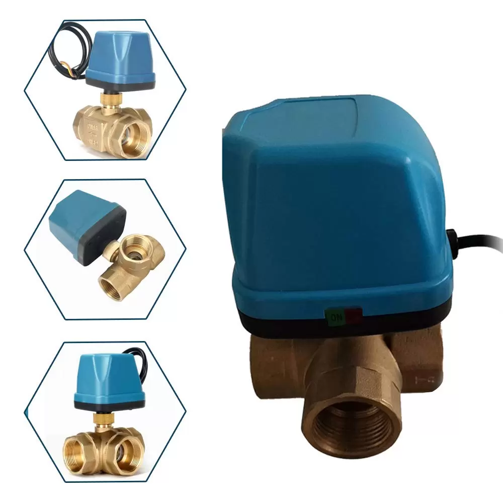 Valve Connection DN32 G1-1/4 6W Electric Ball Brass 3-Way Zone Valve Valve Connection DN32 G1-1/4 6W Electric Ball Brass 3-Way Zone Valve