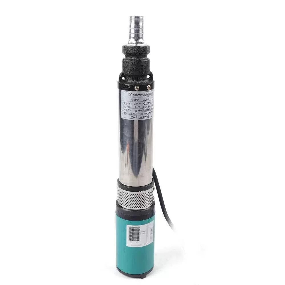 24V 320W Solar Submersible Pump Stainless Steel DC 24V Submersible Pump 25m 5m³/h Used In Rivers Reservoirs Canals Silver 24V 320W Solar Submersible Pump Stainless Steel DC 24V Submersible Pump 25m 5m³/h Used In Rivers Reservoirs Canals Silver
