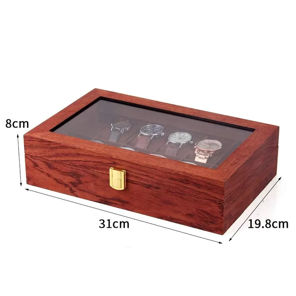 Watch Box Box for Watches and Bracelets Multi-Grid Wooden Watch Box Velvet Lining Rosewood Grain 12 Grids Jewelry Storage Case Watch Box Box for Watches and Bracelets Multi-Grid Wooden Watch Box Velvet Lining Rosewood Grain 12 Grids Jewelry Storage Case