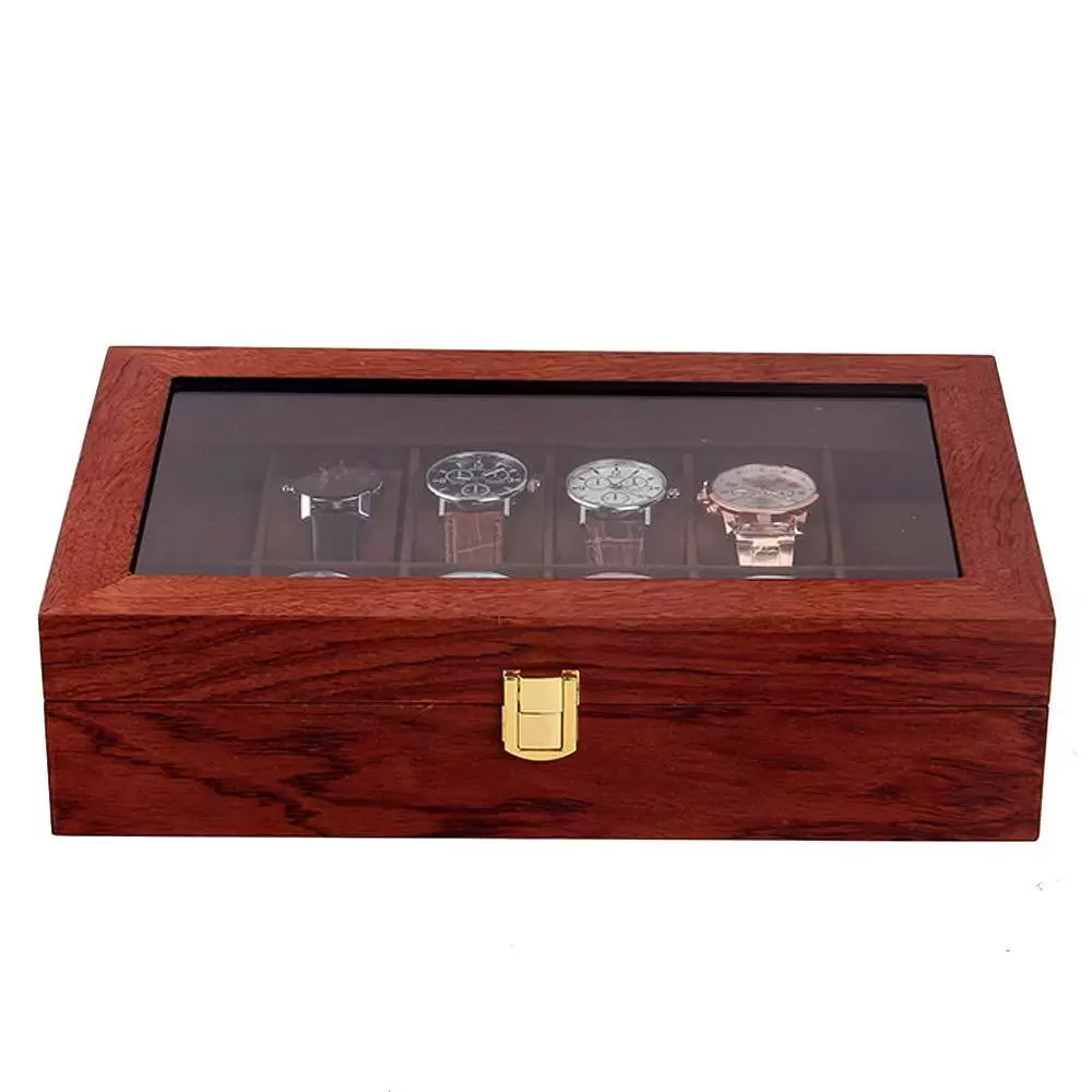 Watch Box Box for Watches and Bracelets Multi-Grid Wooden Watch Box Velvet Lining Rosewood Grain 12 Grids Jewelry Storage Case Watch Box Box for Watches and Bracelets Multi-Grid Wooden Watch Box Velvet Lining Rosewood Grain 12 Grids Jewelry Storage Case