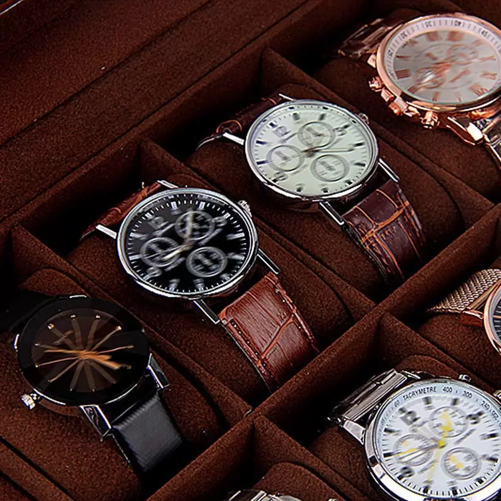Watch Box Box for Watches and Bracelets Multi-Grid Wooden Watch Box Velvet Lining Rosewood Grain 12 Grids Jewelry Storage Case Watch Box Box for Watches and Bracelets Multi-Grid Wooden Watch Box Velvet Lining Rosewood Grain 12 Grids Jewelry Storage Case