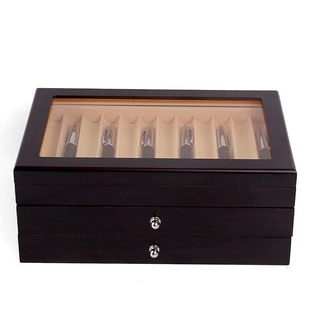 3 Layer Wood Display Case Holder Storage Collector Organizer Box 34 Fountain Pen Wooden Pen Display Organizer Case with Glass Cover 3 Layer Wood Display Case Holder Storage Collector Organizer Box 34 Fountain Pen Wooden Pen Display Organizer Case with Glass Cover