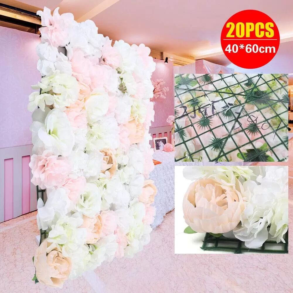 20pcs Artificial Plants Flowers Rose Wall Wedding Street Background 40*60cm 20pcs Artificial Plants Flowers Rose Wall Wedding Street Background 40*60cm