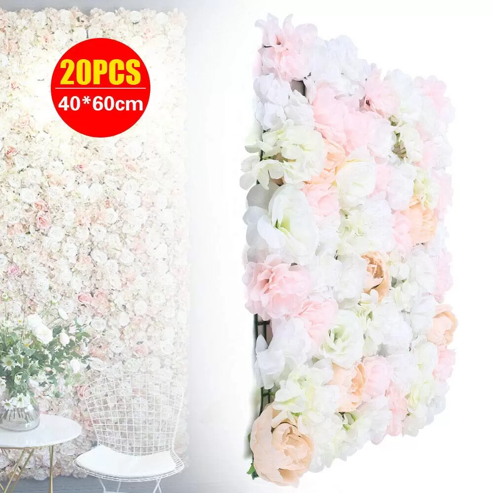 20pcs Artificial Plants Flowers Rose Wall Wedding Street Background 40*60cm 20pcs Artificial Plants Flowers Rose Wall Wedding Street Background 40*60cm