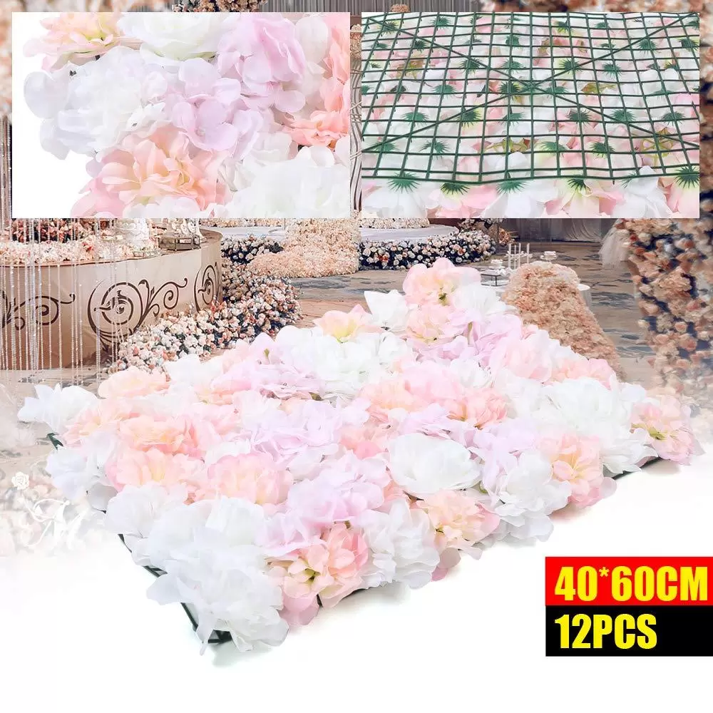 12 pcs Artificial Silk Flower Wall Panel Wedding Photography Venue Flower Wall Panel Floral Backdrop for Wedding Road Decoration Party Baby Girl Room 40x60cm 12 pcs Artificial Silk Flower Wall Panel Wedding Photography Venue Flower Wall Panel Floral Backdrop for Wedding Road Decoration Party Baby Girl Room 40x60cm