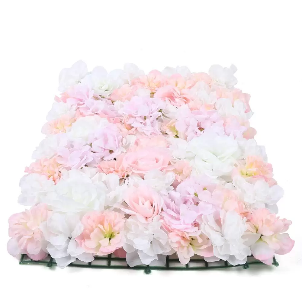 12 pcs Artificial Silk Flower Wall Panel Wedding Photography Venue Flower Wall Panel Floral Backdrop for Wedding Road Decoration Party Baby Girl Room 40x60cm