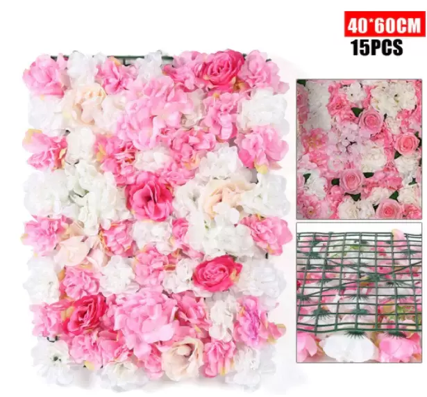 15pcs Artificial Flowers for Wedding Decoration 40x60cm Dark Pink