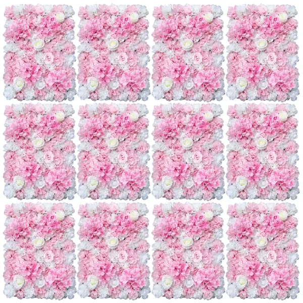 12 pcs Artificial Silk Flower Wall 12x40x60cm Artificial Rose Flower Wall Panel Wedding Photography Venue Wedding Decoration